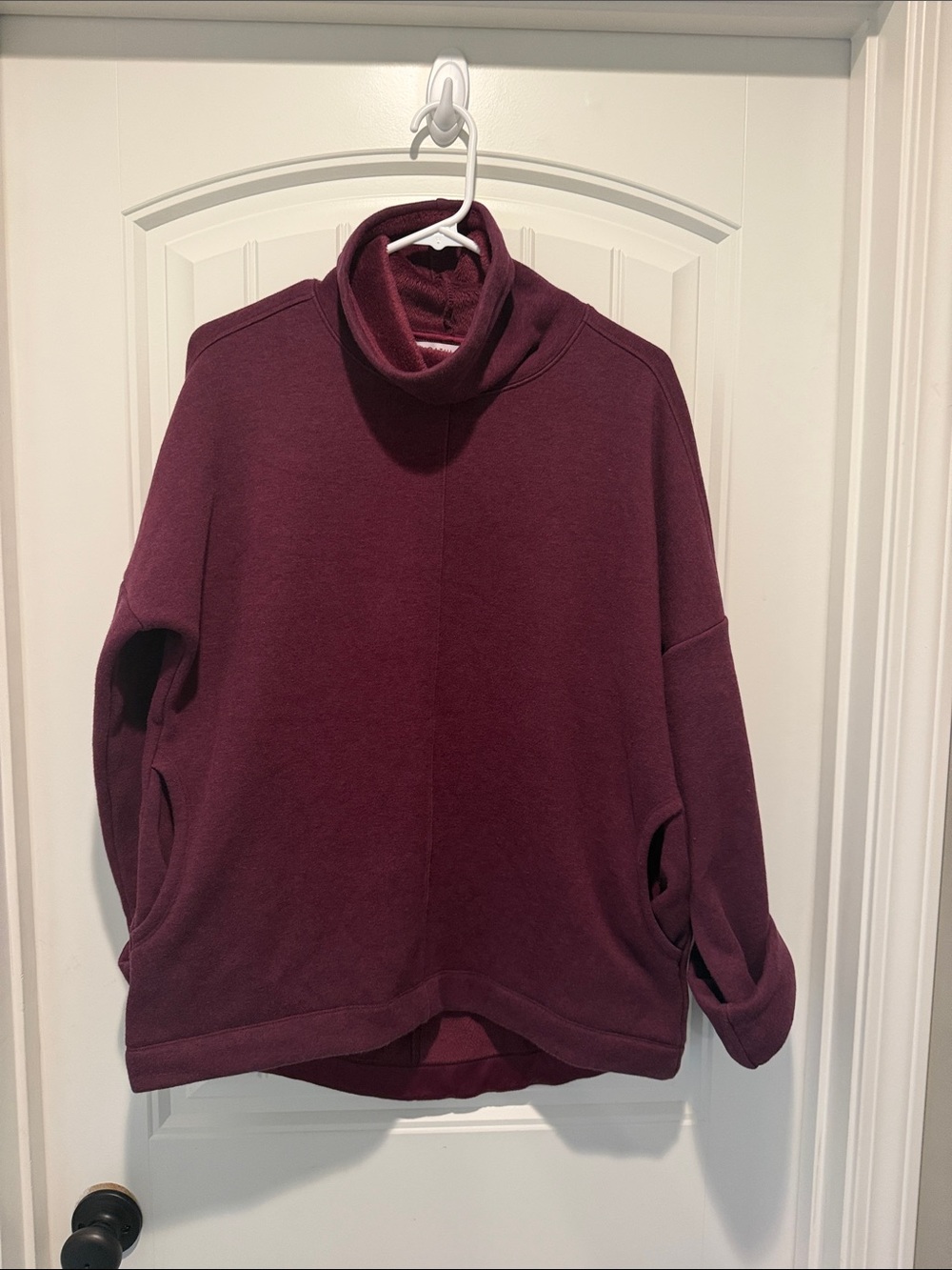 Athleta Maroon Cowl Neck Pullover